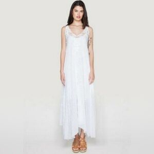 Johnny Was NWT Floral Eyelet White Maxi Dress MEDIUM NEW
